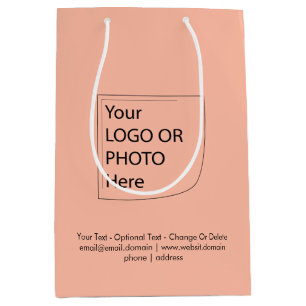 Trend Farbe - Weichzeichner-Medium-Logo-Geschenktü Mittlere Geschenktüte