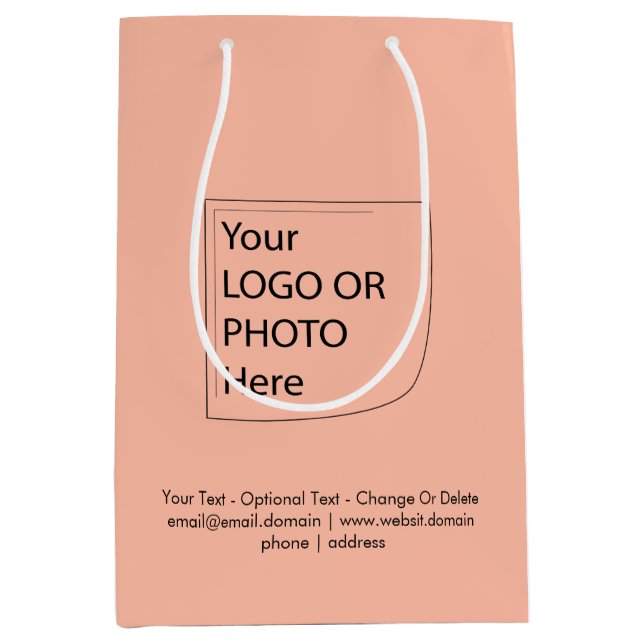 Trend Farbe - Weichzeichner-Medium-Logo-Geschenktü Mittlere Geschenktüte (Vorderseite)