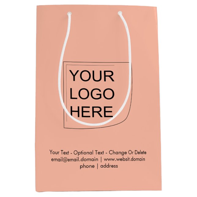 Trend Farbe - Weichzeichner-Medium-Logo-Geschenktü Mittlere Geschenktüte (Vorderseite)