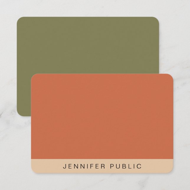 Trend-Farben für benutzerdefinierte Skriptkalligra Mitteilungskarte (Vorne/Hinten)