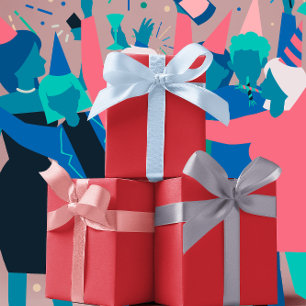 Trend-Farben - kräftige Rot-Farbe - Solid Geschenkpapier Set