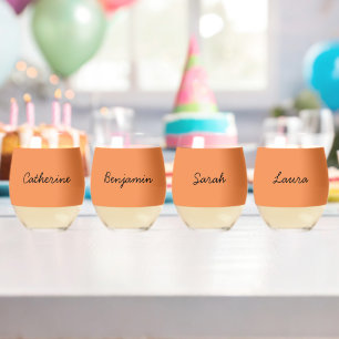 Trend Fresh Mandarine Personalizable Brillen Weinglas Ohne Stiel