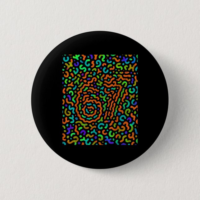 Trend Gen Z Alpha Six Seven 6 7 _2  Button (Vorderseite)