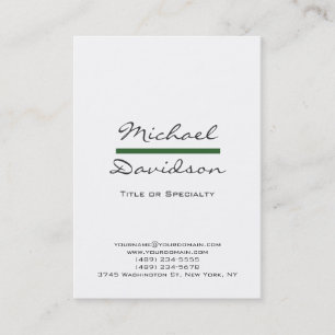 Trend Grau Script White Green Business Card Visitenkarte