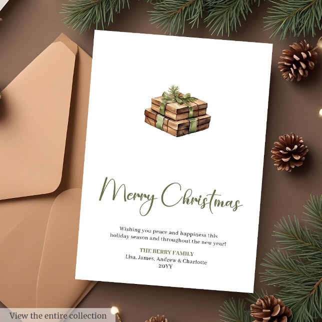 Trend Grußkarte Boho Weihnachten editierbar  (Trendy Editable Boho Holiday Christmas Greeting Card

)