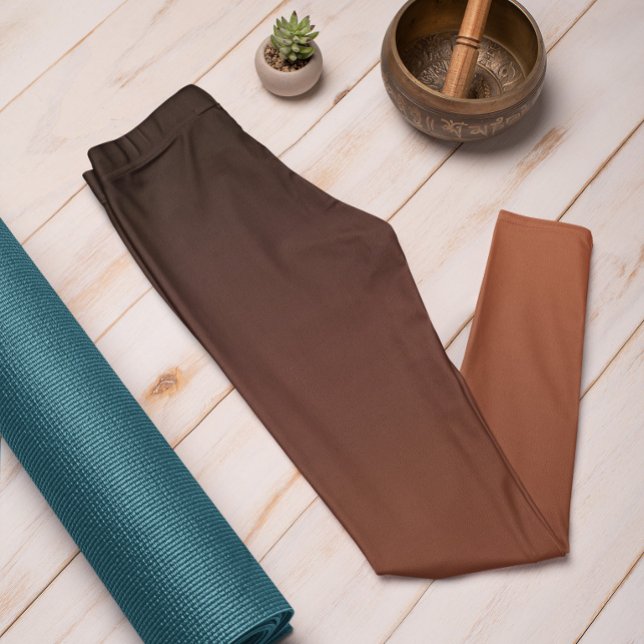 Trend Herbst Farbe gebrannt Kupfer Ombre Leggings (Mockup 1 Burnt Copper)