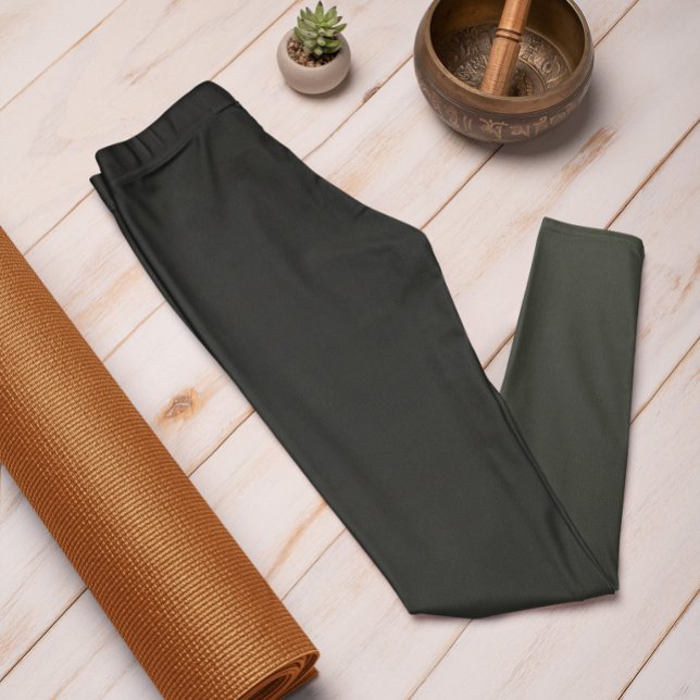 Trend im Herbst Farbe dunkler Wald Grau Ombre Legg Leggings (Mockup 1 Moss Green)