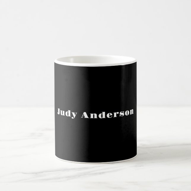 Trend Schwarz Bold Professional Schlicht Modern El Kaffeetasse (Mittel)