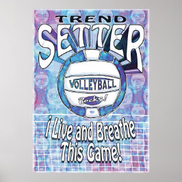 Trend Setter Blue Volleyball Poster