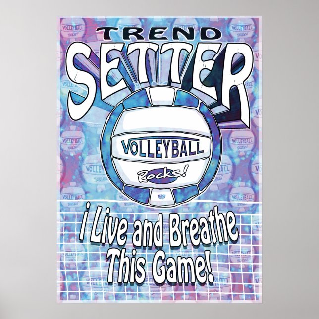 Trend Setter Blue Volleyball Poster (Vorne)