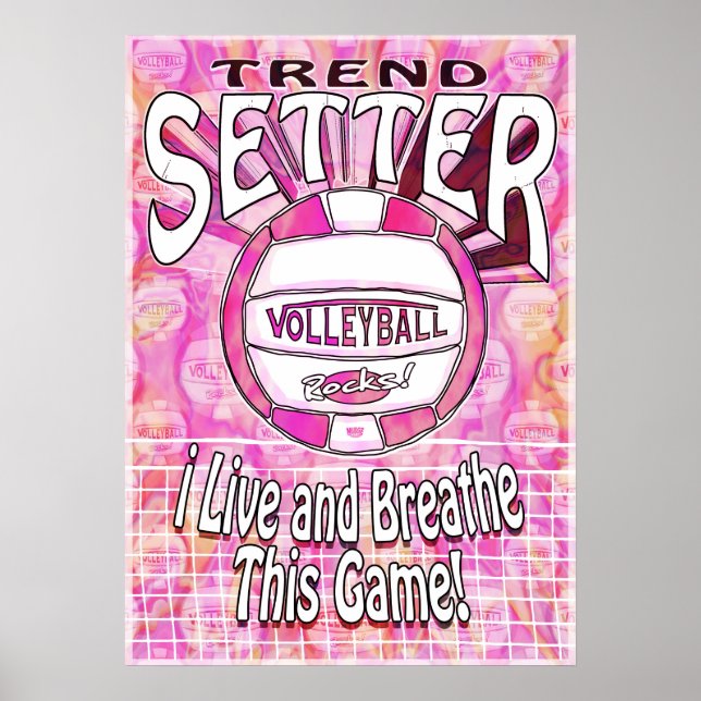 Trend Setter Pink Volleyball Poster (Vorne)