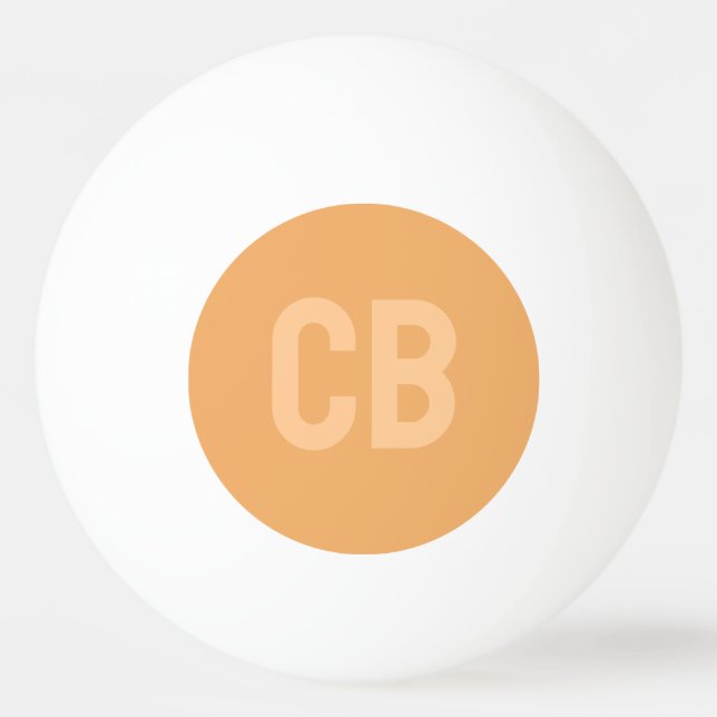 Trend Soft Orange Monogram Pong Ball Tischtennisball (Vorderseite)