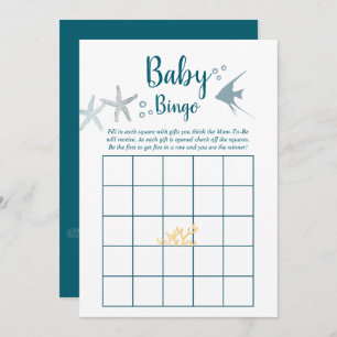 Trend unter dem Sea Baby Shower Bingo Einladung