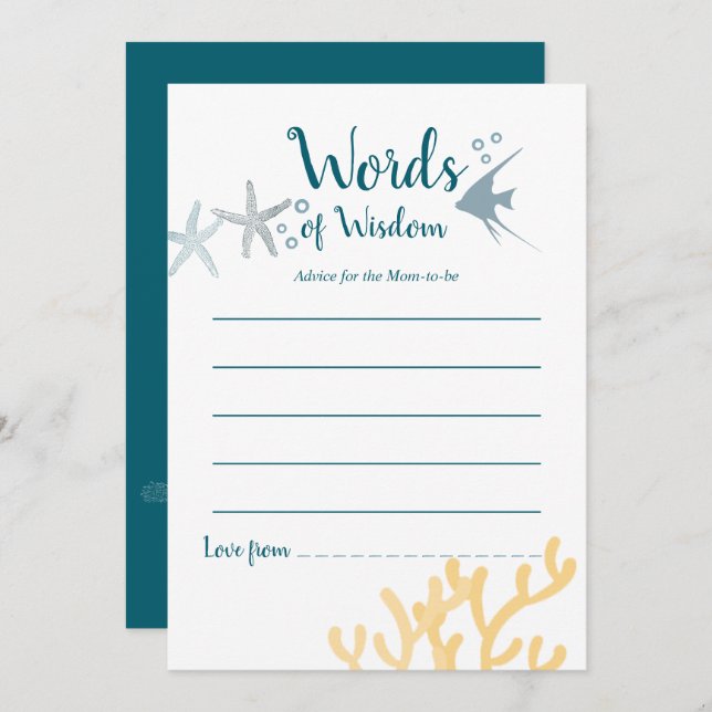 Trend unter der Sea Baby Dusche Mama Beratung Einladung (Vorne/Hinten)