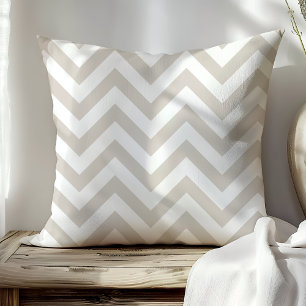 Trendbeige und Zickzack Zigzag-Streifen Kissen
