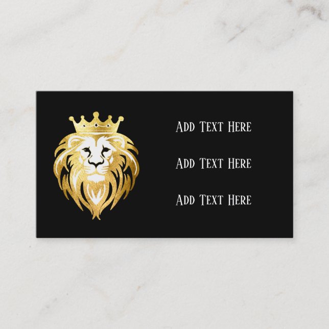TrendBlack and Imitate Gold Lion Head Logo Visitenkarte (Vorderseite)