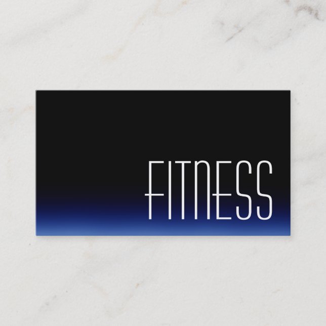 TrendBlack Blue Fitness Sport Business Card Visitenkarte (Vorderseite)