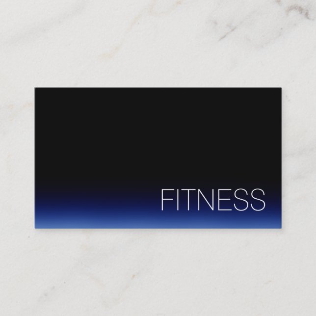 TrendBlack Blue Fitness Sport Business Card Visitenkarte (Vorderseite)