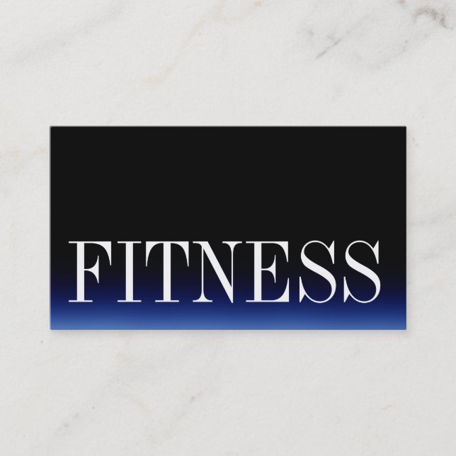 TrendBlack Blue Fitness Sport Business Card Visitenkarte (Vorderseite)
