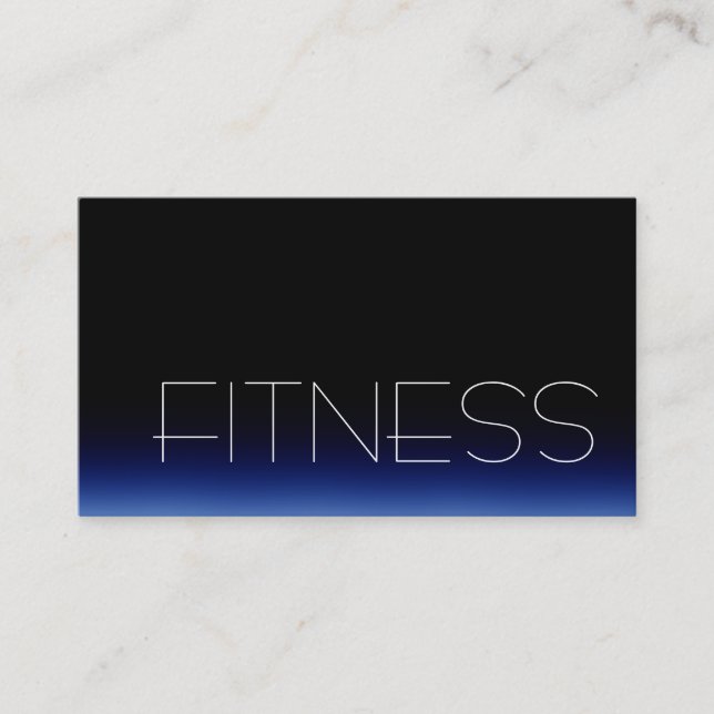 TrendBlack Blue Fitness Sport Business Card Visitenkarte (Vorderseite)