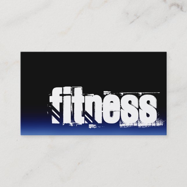 TrendBlack Blue Fitness Sport Business Card Visitenkarte (Vorderseite)