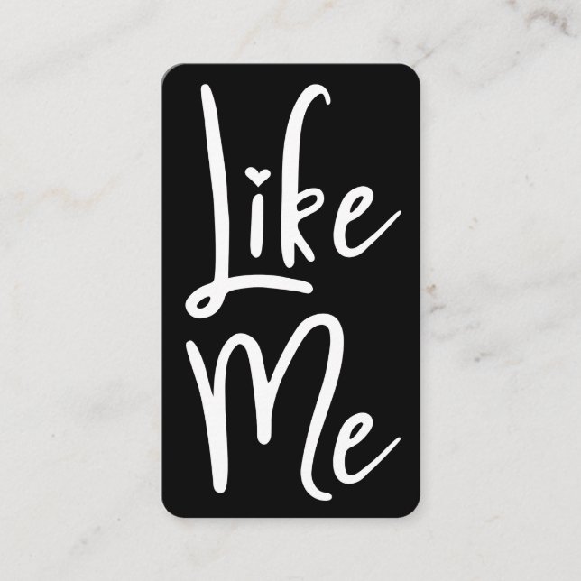 TrendBlack Brush Script wie ich Social Media Visitenkarte (Vorderseite)