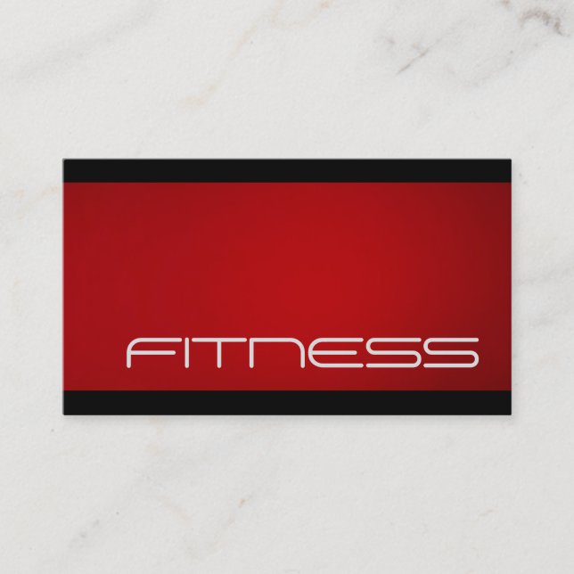 TrendBlack Red Fitness Sport Business Card Visitenkarte (Vorderseite)