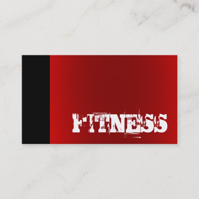 TrendBlack Red Fitness Sport Business Card Visitenkarte (Vorderseite)