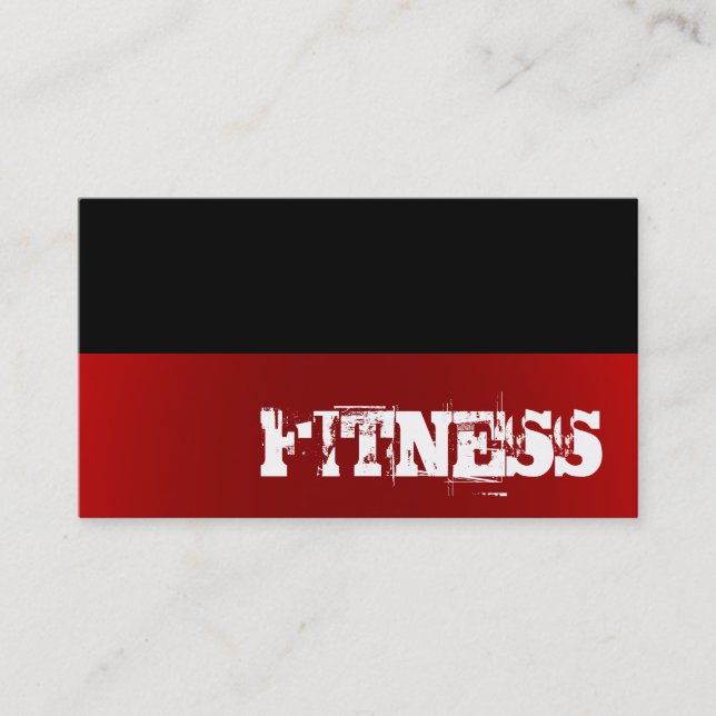 TrendBlack Red Fitness Sport Business Card Visitenkarte (Vorderseite)
