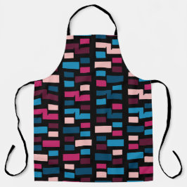 Trendblau und rosa Stadtnacht Cooles Zuhause-Muste Schürze