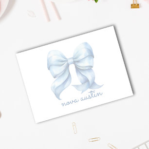 Trendblauer Bow Personalisiert mit Name Monogram Post-it Klebezettel