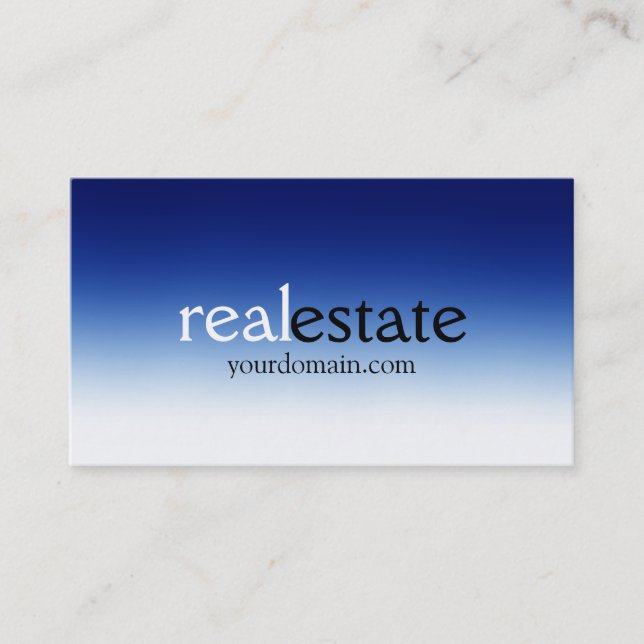 TrendBlue White Real Anwesen Agent Business Card Visitenkarte (Vorderseite)