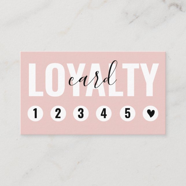 Trendblush Pink White Customer Loyalty Card Treuekarte (Vorderseite)