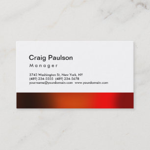 Trendbraune Red Orange Manager Business Card Visitenkarte