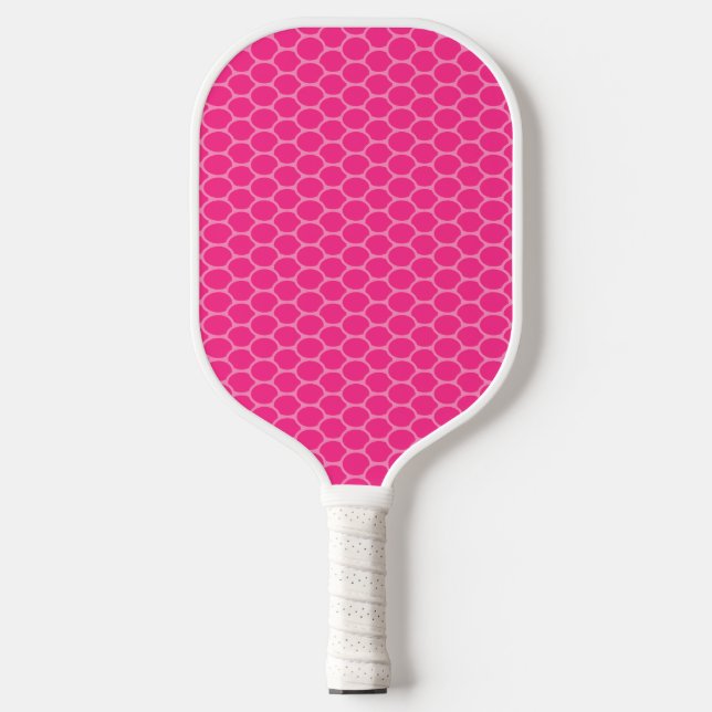 Trendbräunlich Hübsch rosa Oval Honeycomb Muster Pickleball Schläger (Vorderseite)