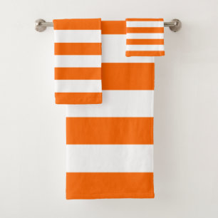 Trendbright Summer Hot Orange Stripes Badhandtuch Set