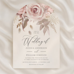 Trenddesigner Dusty Rose Blush Bogen Hochzeit Einladung