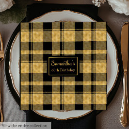 Trendfarbe Napkins Black Gold Glitzer Geburtstag Serviette