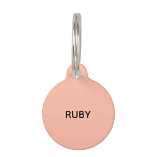 Trendfarbe Soft Peach Help Pet ID Tag Haustiermarke