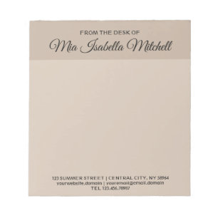 Trendfarbe - Soft Taupe Geschäftsschreibblock Notizblock