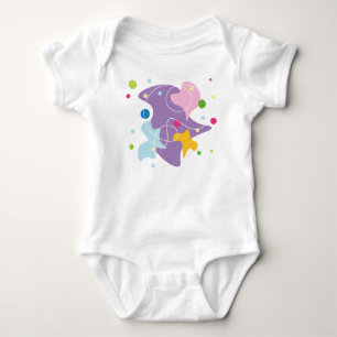 Trendfarbene abstrakte Muster in lila und blauen F Baby Strampler