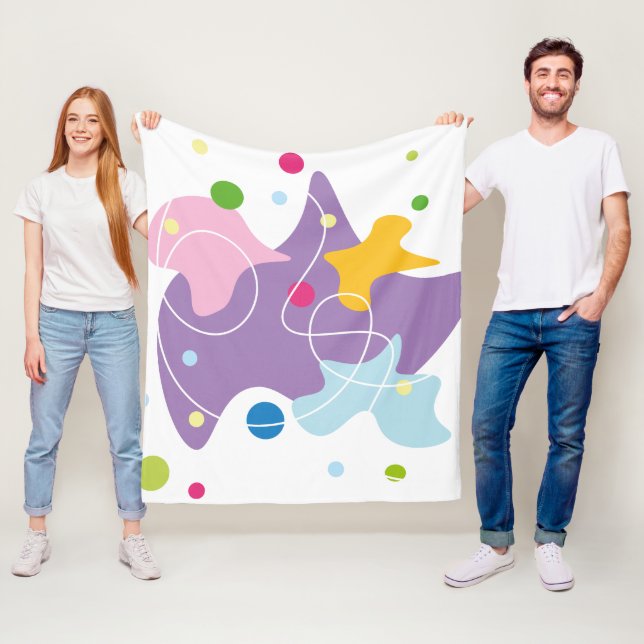 Trendfarbene abstrakte Muster in lila und blauen F Fleecedecke (Beispiel)