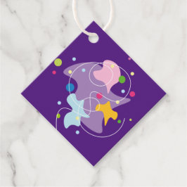 Trendfarbene abstrakte Muster in lila und blauen F Geschenkanhänger