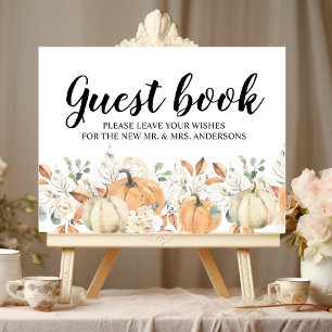 Trendfarbene Blume & Pumpkins Herbst Poster