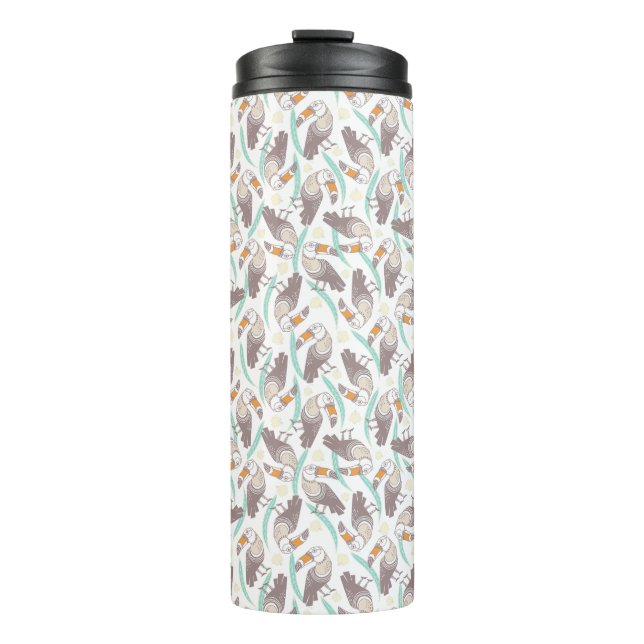 Trendfarbene exotische Toucans Thermosbecher (Vorderseite)