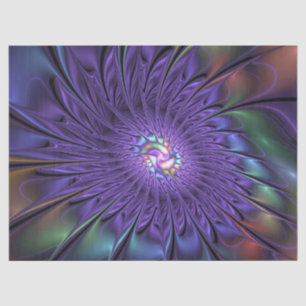 Trendfarbene Moderne Abstrakte Fraktal Blume Seidenpapier