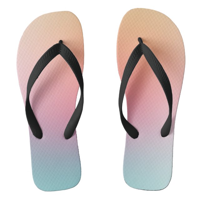 Trendfarbene Regenbogenfarben Rosa Rosa Orange Gel Flip Flops (Fußbett)
