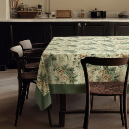 Trendfarbene, Vintage, weiche pastellgrün-weiße Bl Tischdecke