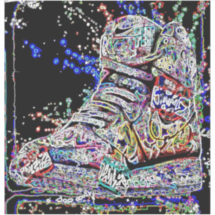 Trendfarbene Wasserfarbengraffiti Sneakers Aufkleber