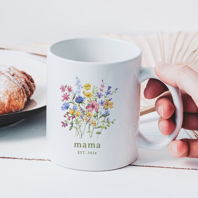 Trendfarbene Wildblumen | Mama Kaffeetasse (Von Creator hochgeladen)